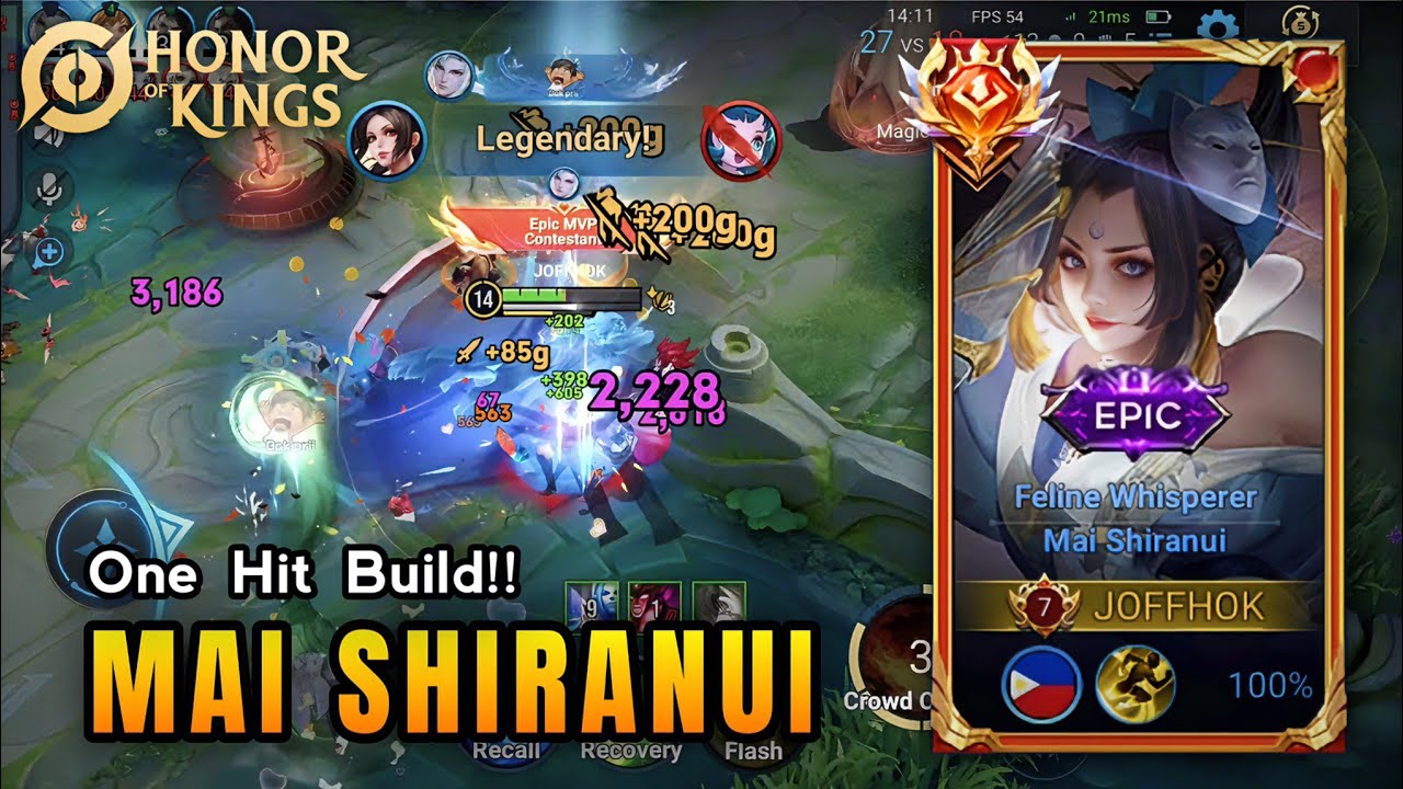 Mai Shiranui's UNSTOPPABLE Domination! 🔥 Pro Gameplay in Honor of Kings | EPIC Build & Arcana