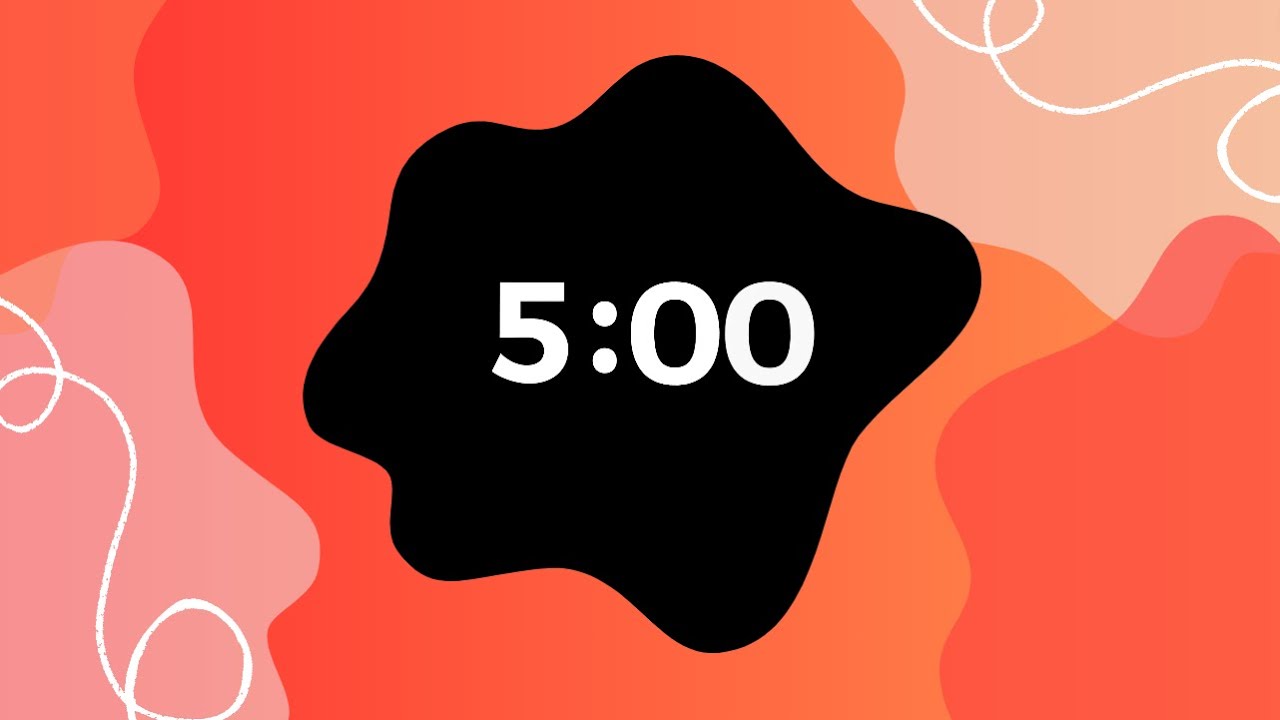 5 minute classroom timer with upbeat music
