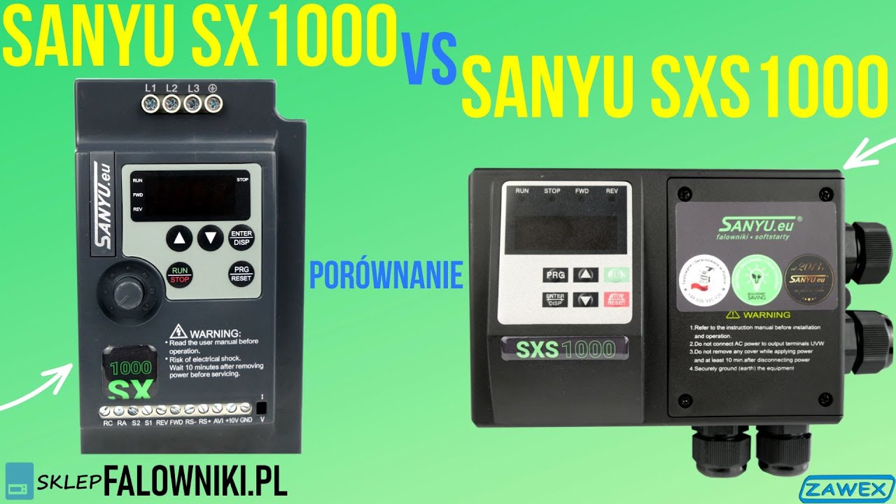 Falownik Sanyu SX1000 vs Sanyu SXS1000 – rożnice  – sklepfalowniki.pl