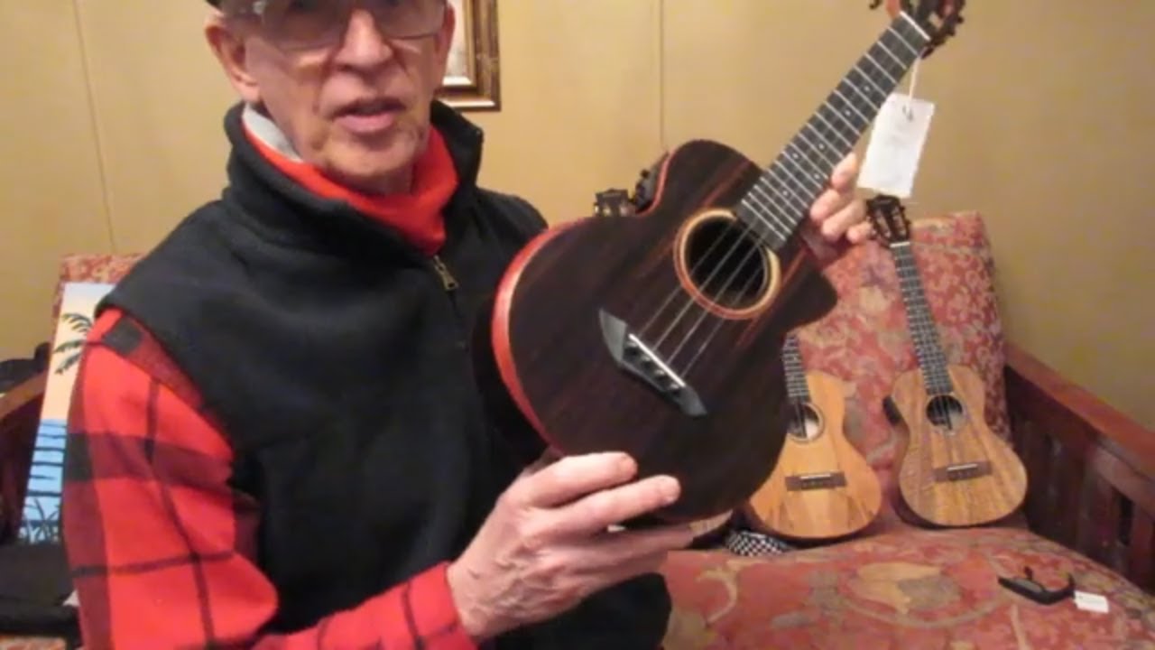 Caramel's New Ebony Tenor Ukulele With Padauk Accents.