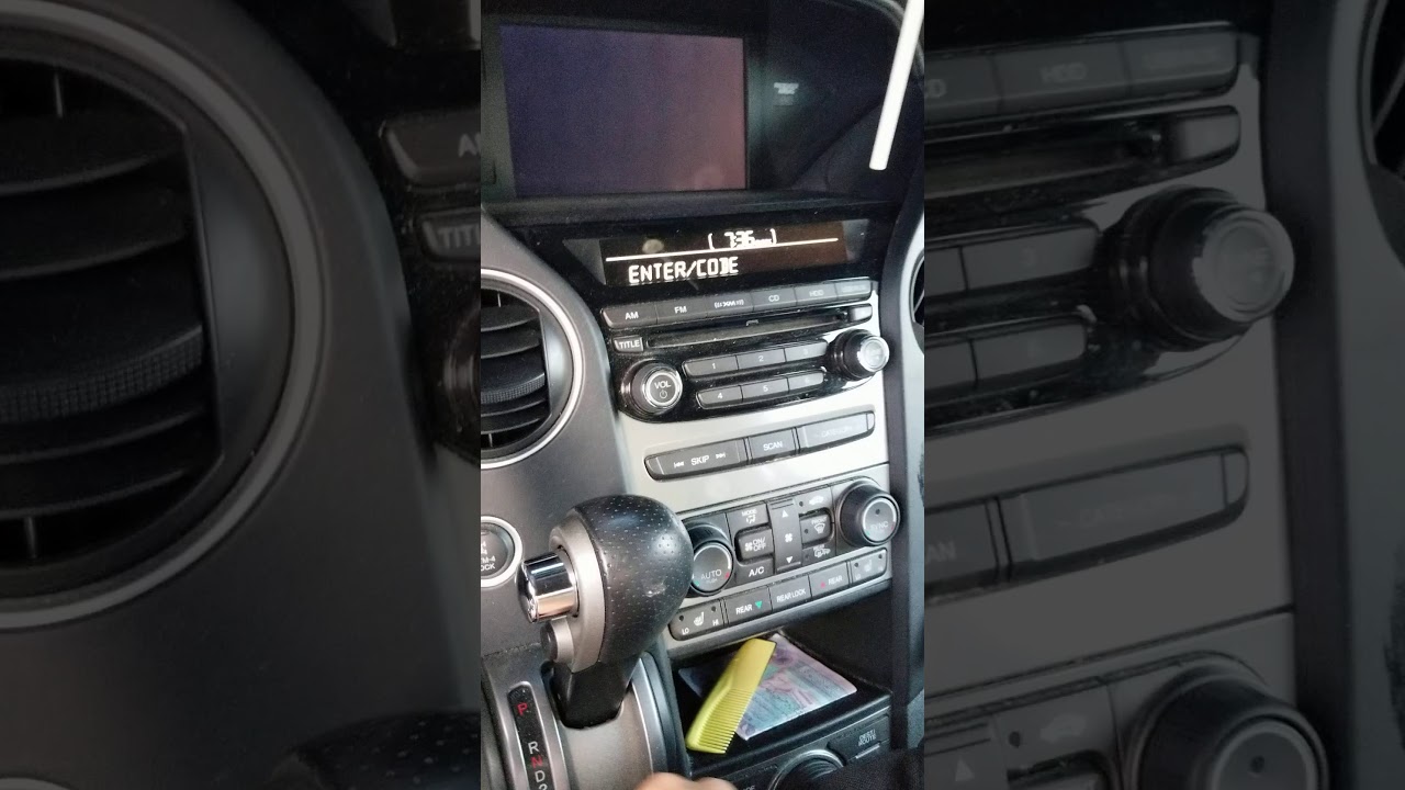 Bypass security code for 2014 honda pilot radio