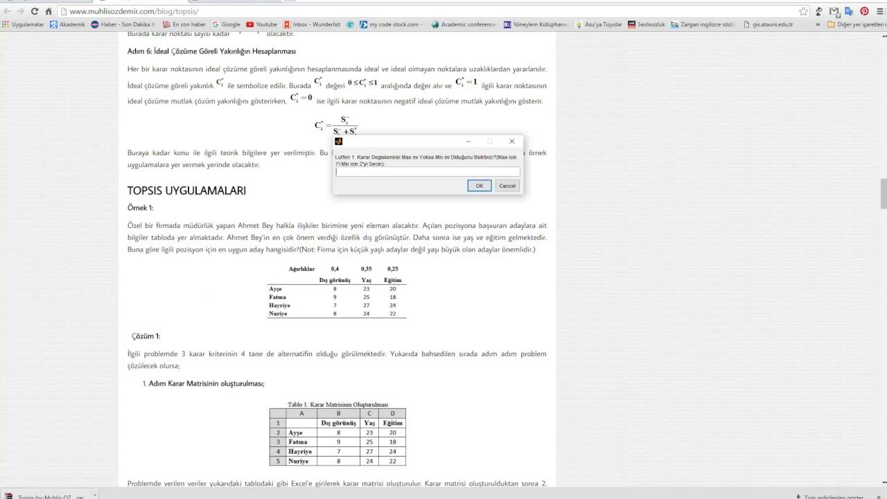 Topsis with Matlab