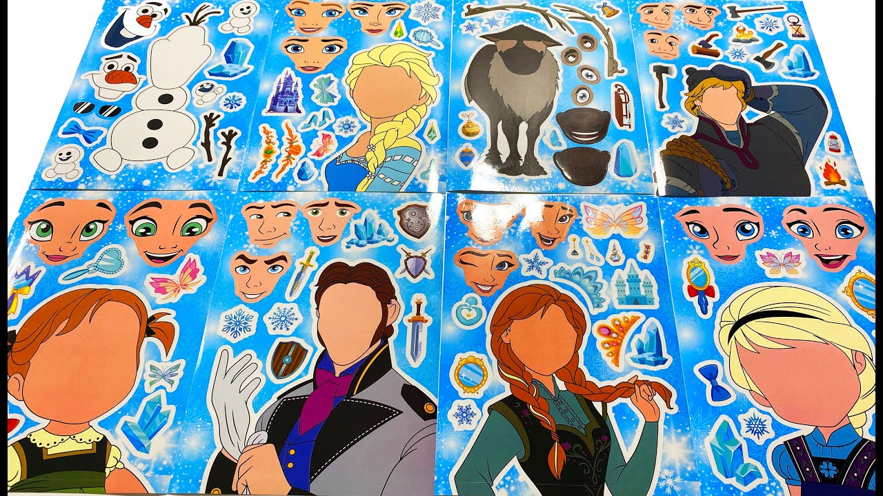 [ToyASMR] Decorate with Sticker Book Frozen Elsa Anna Disney Princess DIY ❄  #asmr #sticker #frozen