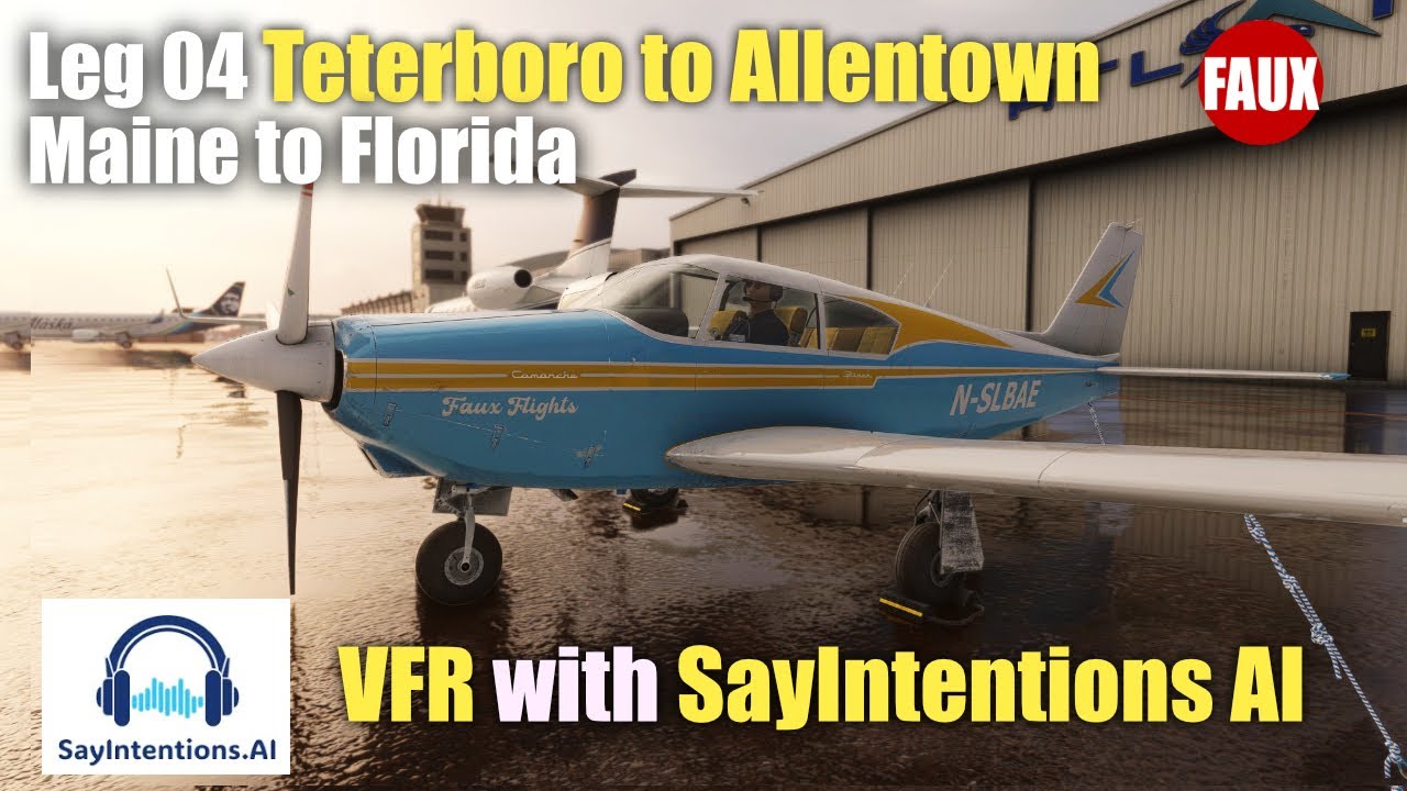 VFR with SayIntentions.ai | Maine - Florida 04 | KTEB - KABE | VFR | SayIntentions | VR
