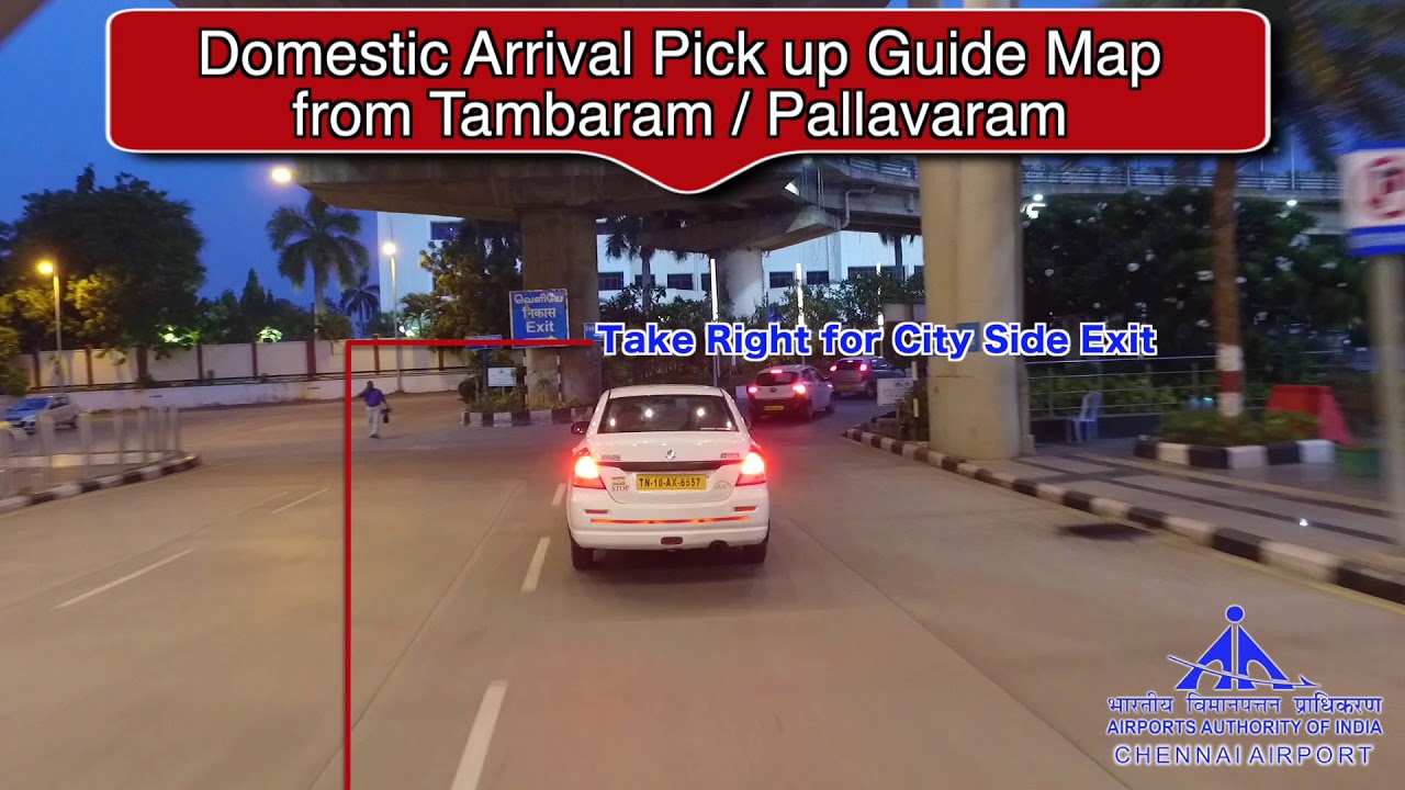 Chennai Airport New Traffic Flow Guide Map - Domestic Arrival Pick up