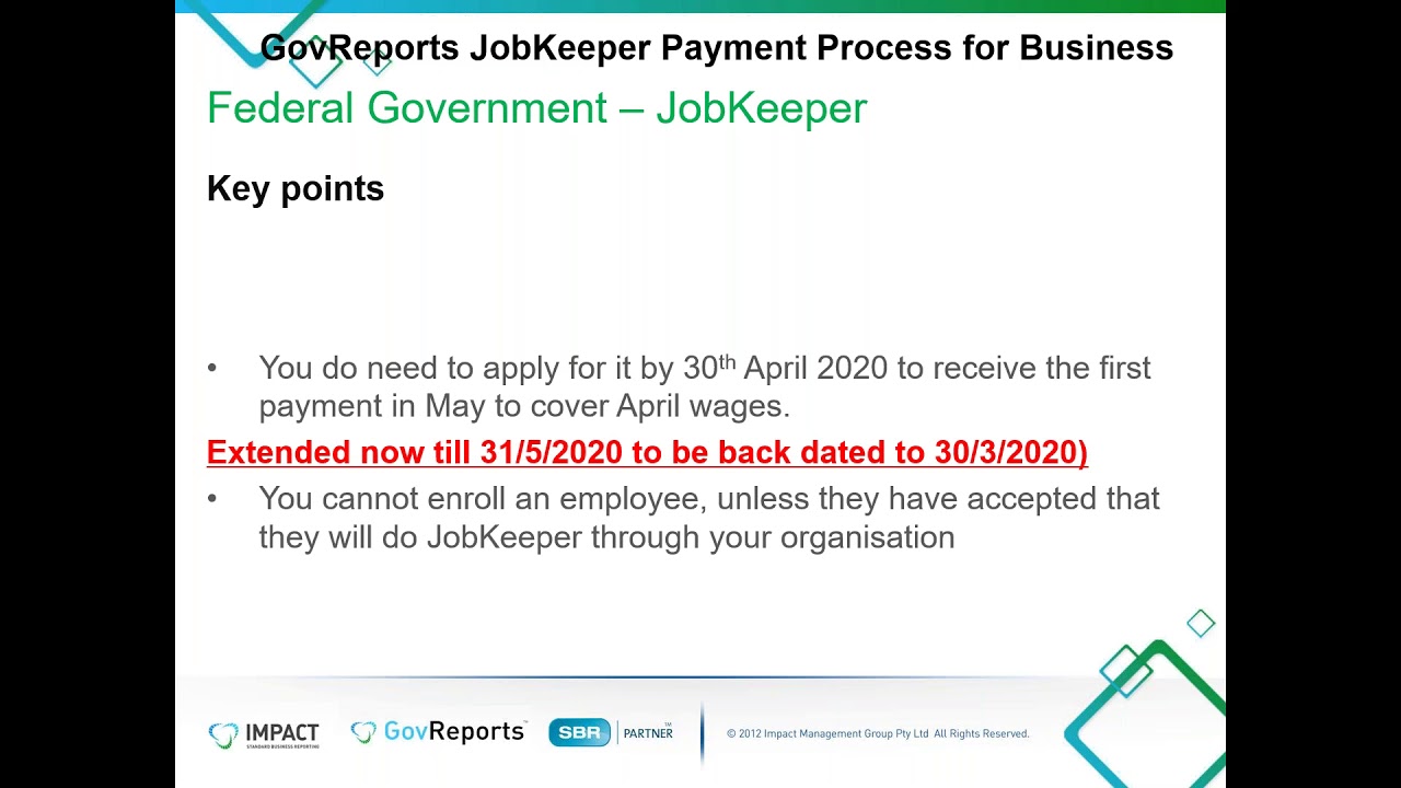 GovReports JobKeeper Payment Process for Business