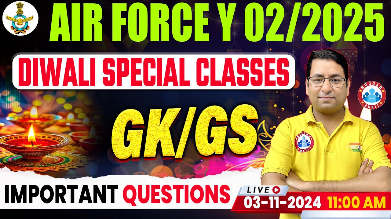Airforce Y Group Classes | GK/GS Important Questions | Airforce GK/GS By Arun Sir