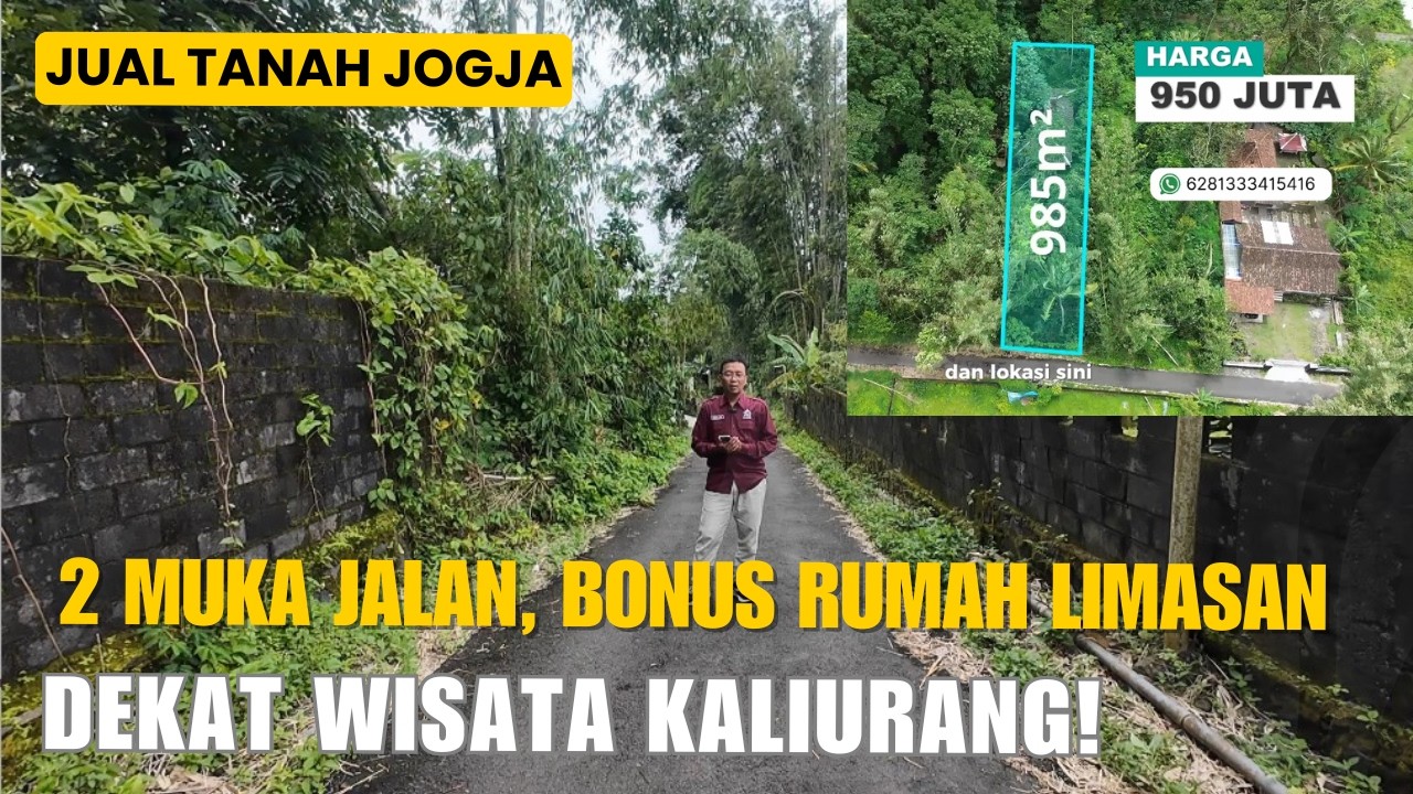 EPS 634 JUAL TANAH DI PAKEM SLEMAN - 2 MUKA JALAN, BONUS RUMAH LIMASAN, DEKAT WISATA KALIURANG!