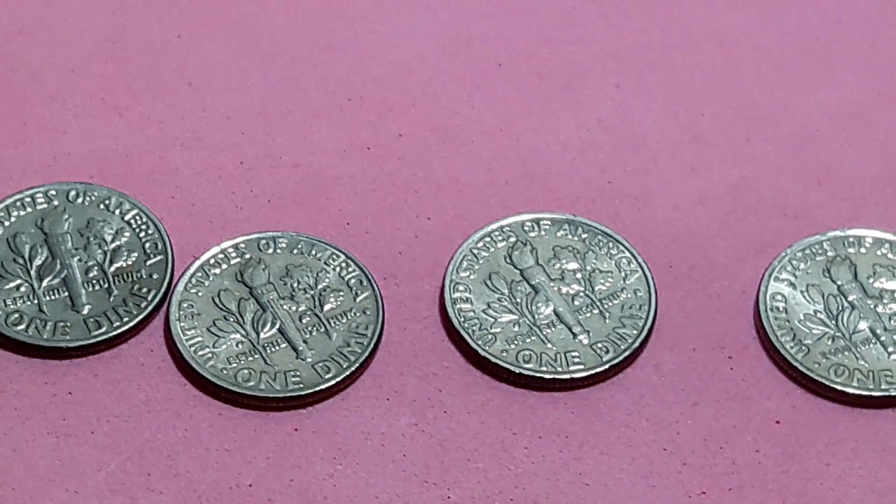 Monedas United States Of Am&eacute;rica one dime 1984 letras D 1986. 88 y 1989 de la letra P