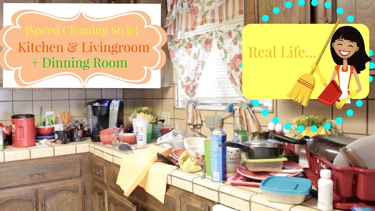 Cleaning My Kitchen & living room +Dining room{Speed Style}