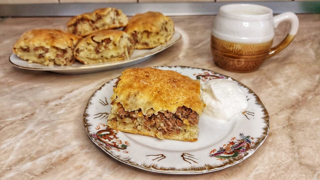 Pogača sa mesom / Pogačnjak /Beef pie - ukusna , mekana