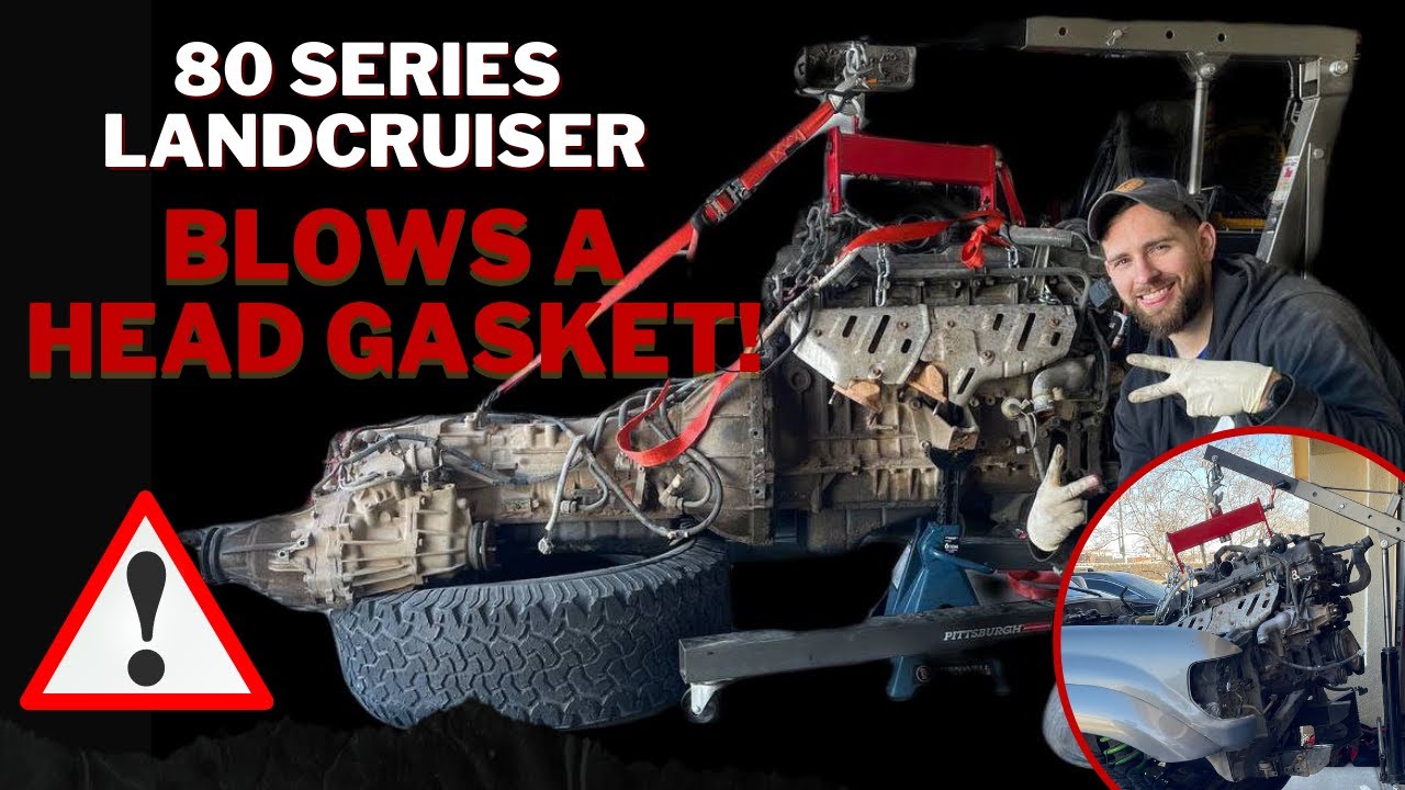 80 Series LandCruiser Blows Head Gasket! | Step by Step COMPLETE DRIVETRAIN Removal!