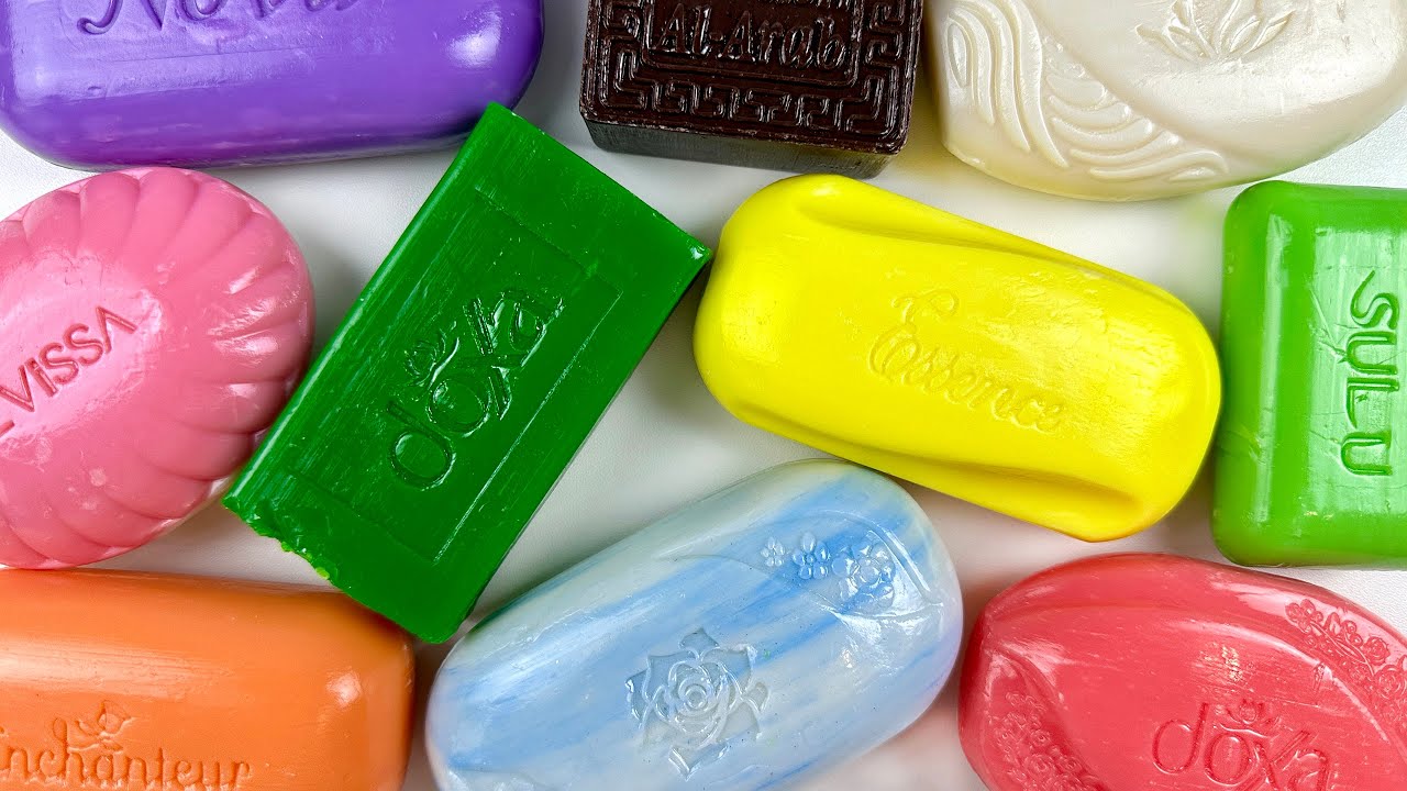 ASMR Carving colored soap. Soothing cutting soap | ASMR Soap