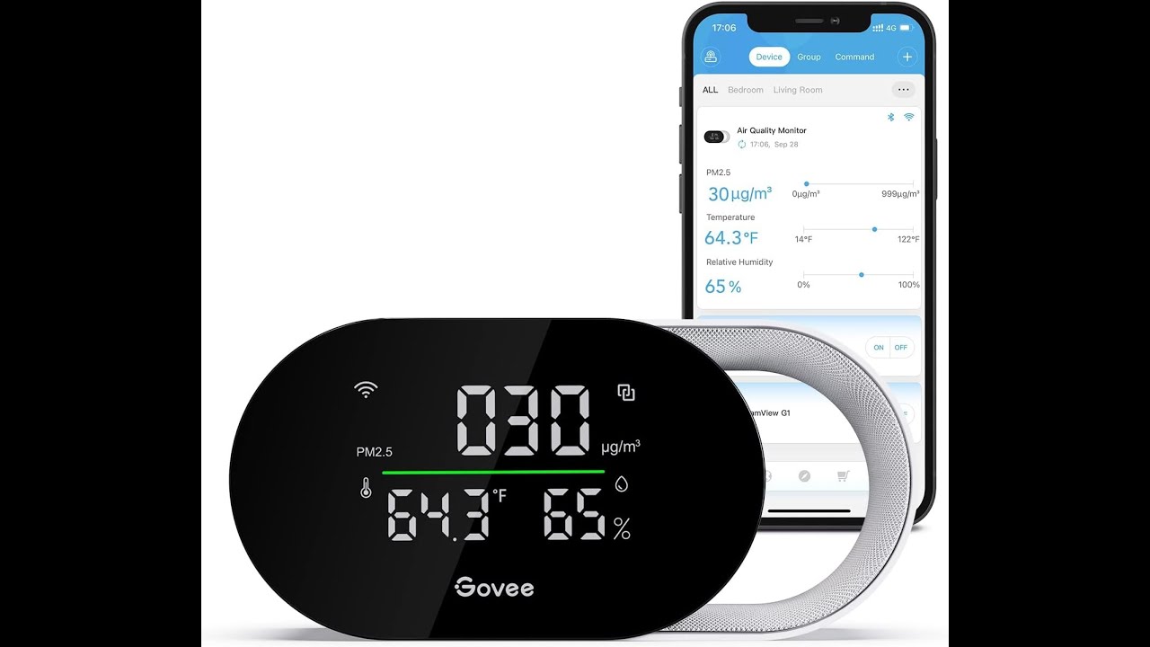Unboxing Setup Govee Smart Air Quality Meter Detects PM2.5, Temperature, Humidity,