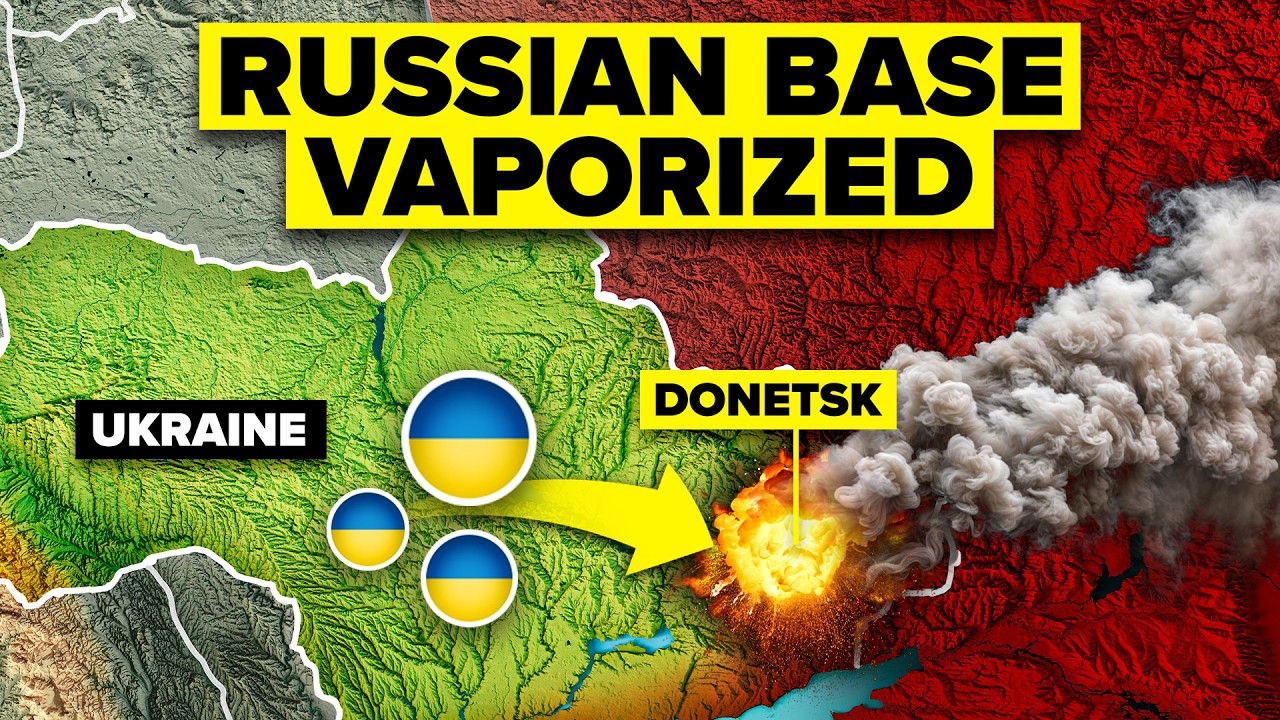 Украина наносит мощный удар... Российская передовая база сгорает в огромном огненном шаре