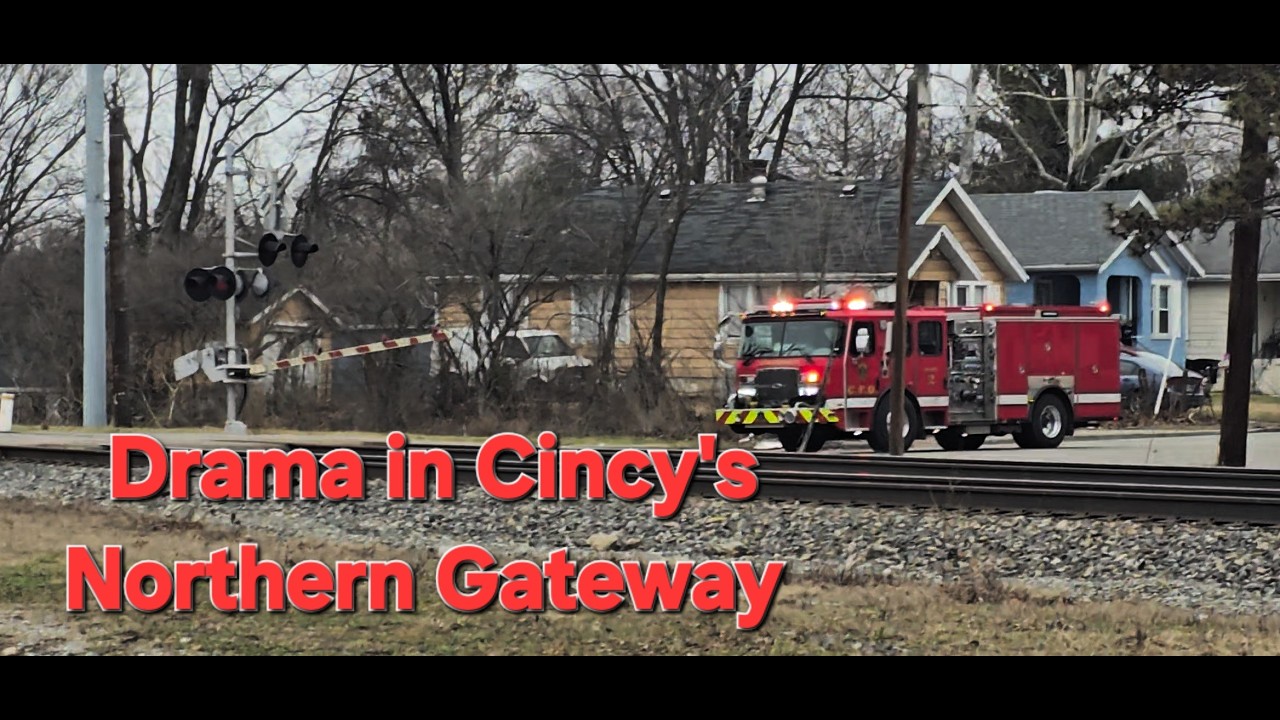 Cincy Police Arrest a Guy, Fire Engine Waits for Train, and Filming on the Fly