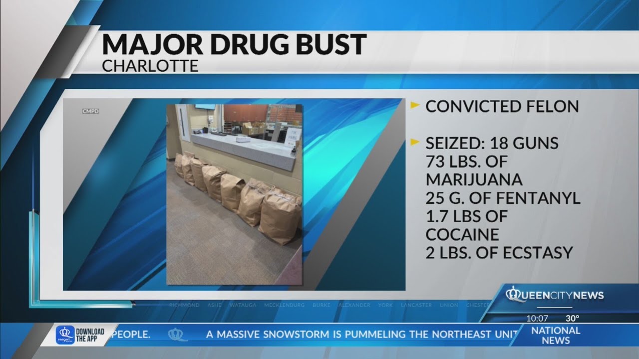 Charlotte man's arrest leads to seizure of 18 guns, large amounts of narcotics