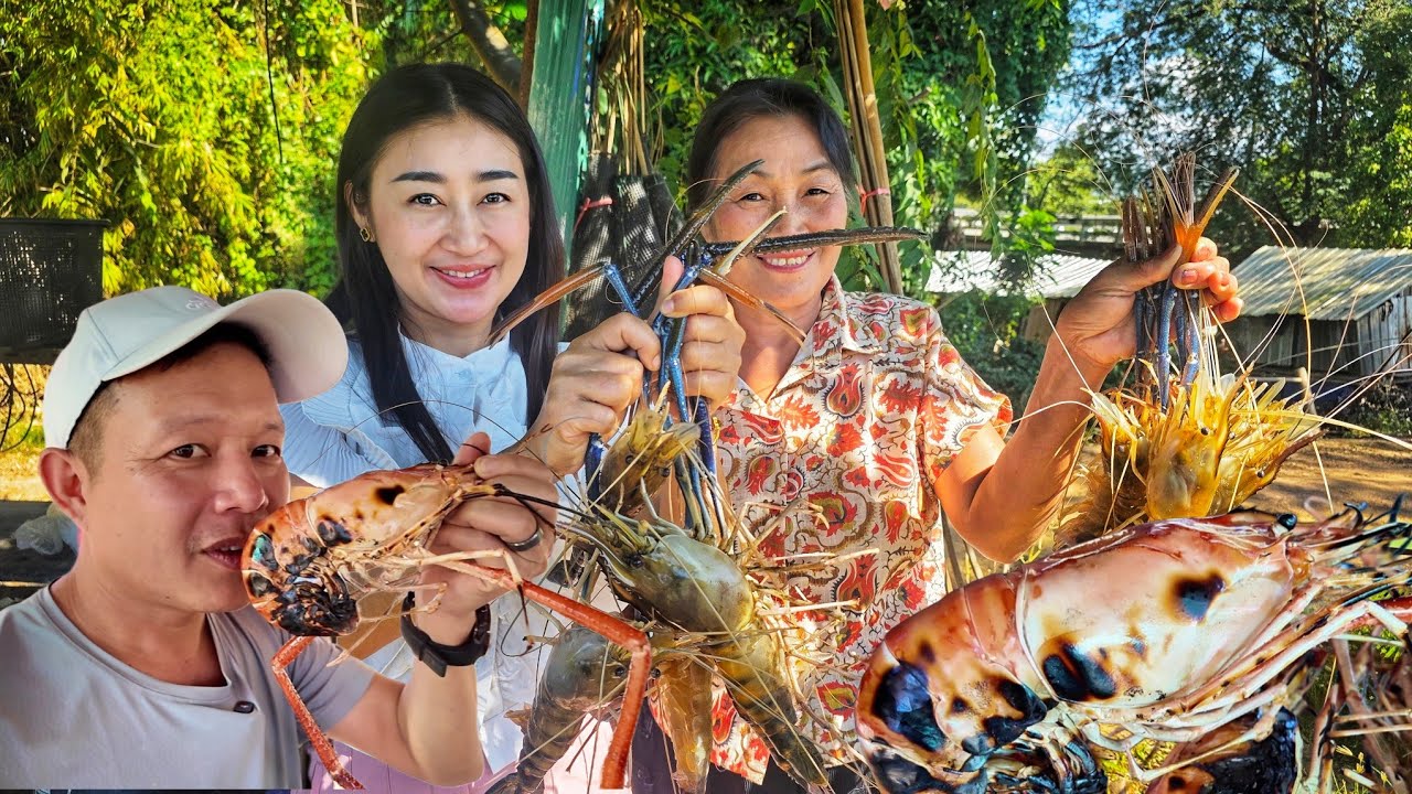 หวานเจี๊ยบ❗️กุ้งแม่น้ำโล600 อร่อยสุดที่เคยกินมาพี่ฉวีวรรณกุ้งสดอำเภอเทิง