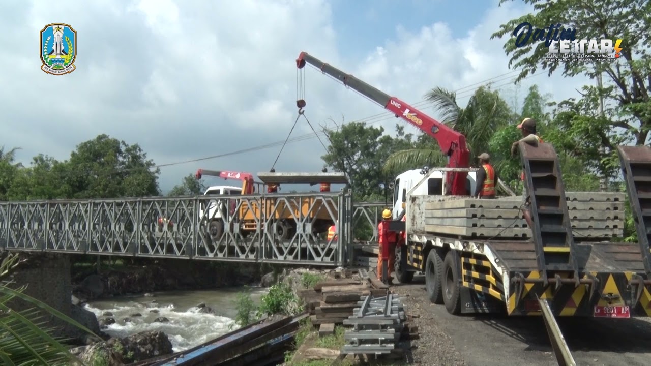 Proses lengkap pemasangan jembatan Bailey dari Depo ke Lokasi atau daerah yang membutuhkan
