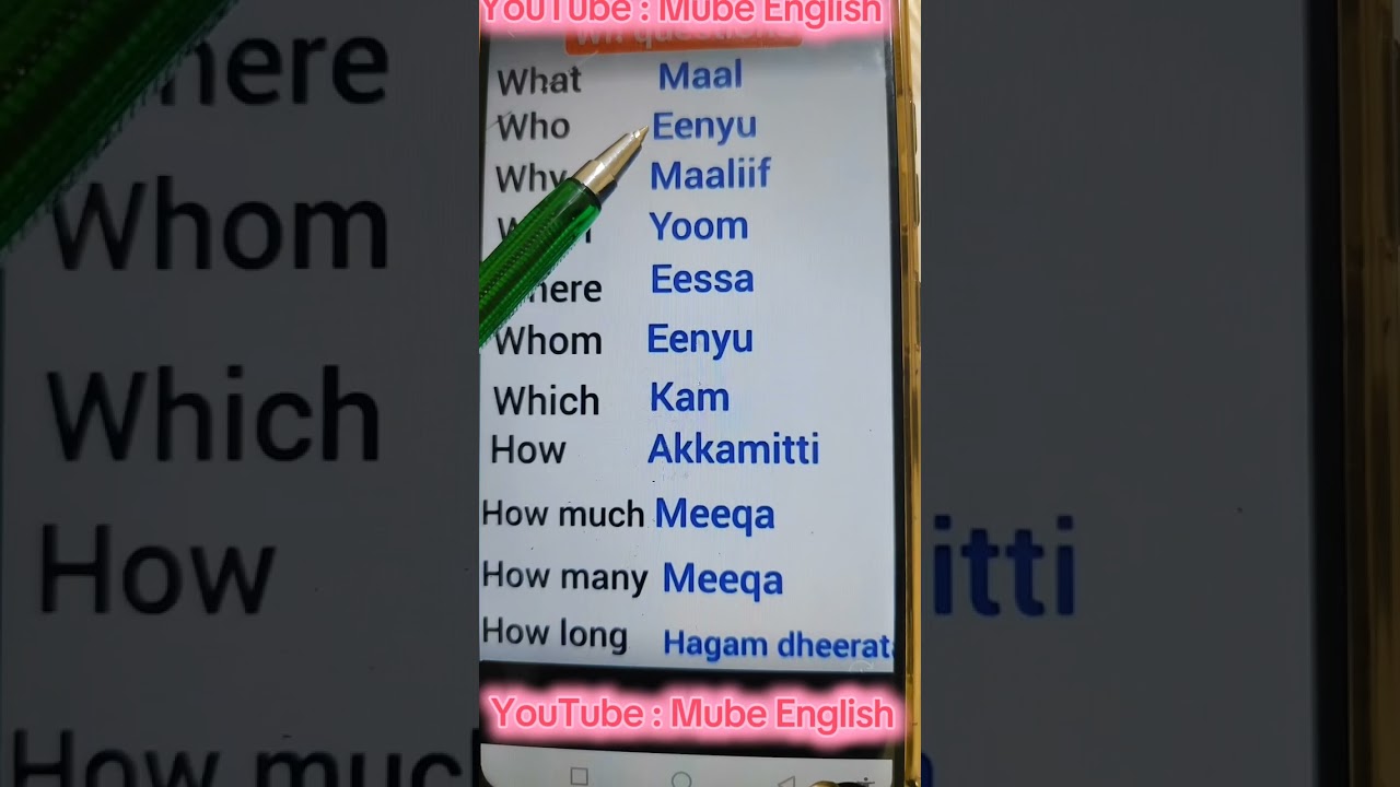 Basic English : Himoota fi jechoota barbaachiso tahan.