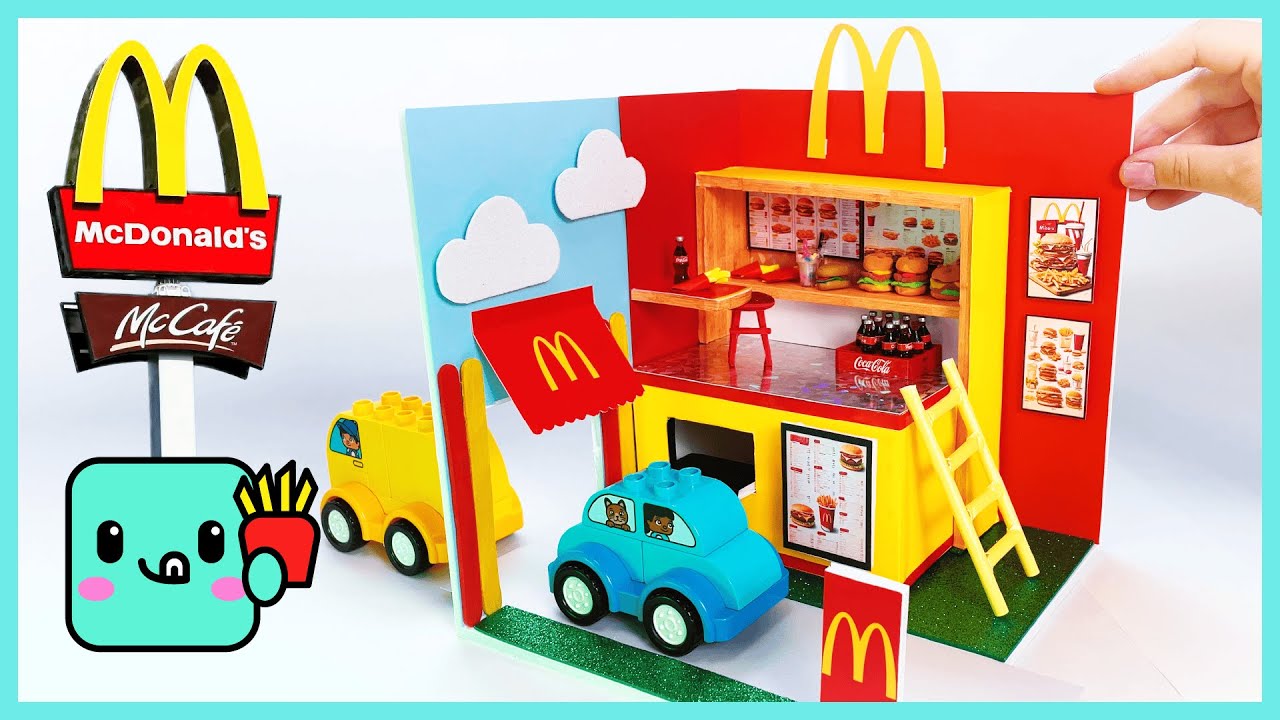 🍟🏠 Miniature McDonald’s DIY House with Drive-Thru! 🍔✨ | Tiny Food + Paper Craft