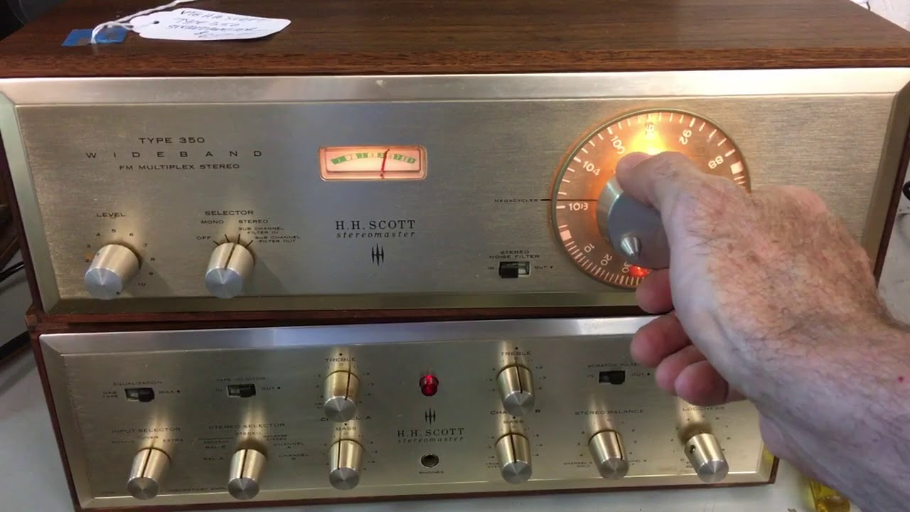 Vintage H.H. Scott Stereomaster Type 350 Wideband FM Multiplex Stereo Receiver
