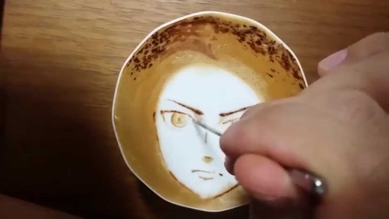 本日の暇カプチーノ、『エレン＠進撃の巨人』。Attack On Titan ラテアート Latteart