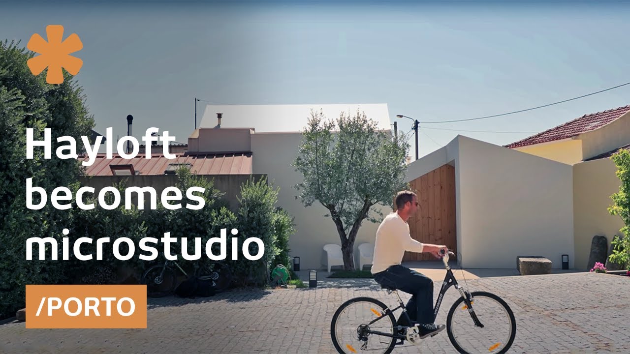 From cramped hayloft to tiny, daylit modern studio in Porto
