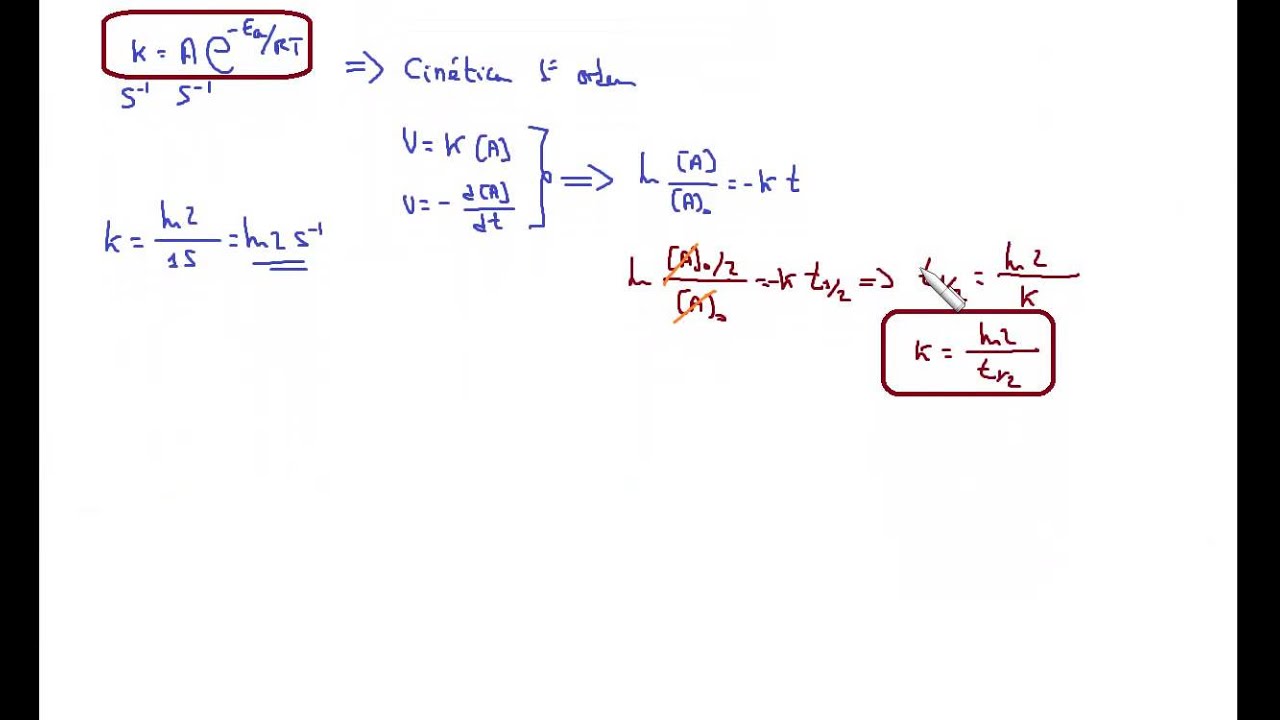 Cinética Química. Problema sobre Ley de Arrhenius y vida media