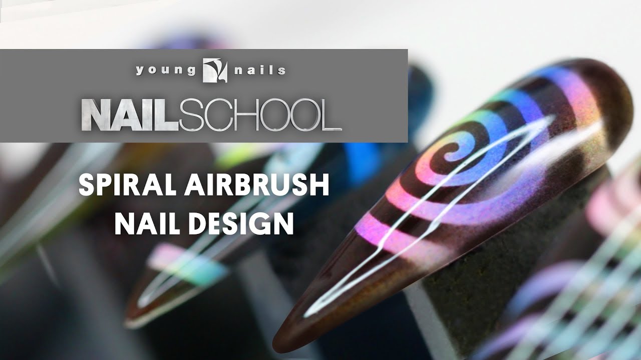SPIRAL AIRBRUSH NAIL DESIGN