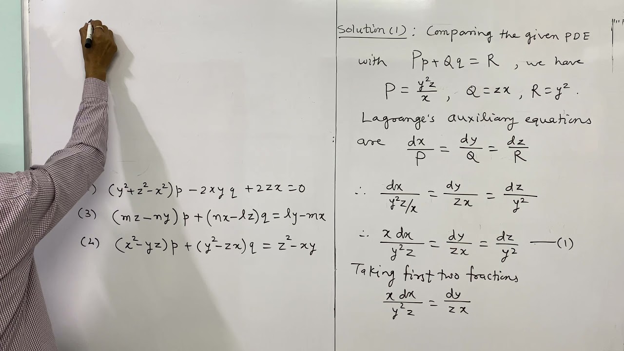 Partial Differential Equations: Problems on Lagrange’s Linear PDE. Lect. # 3.