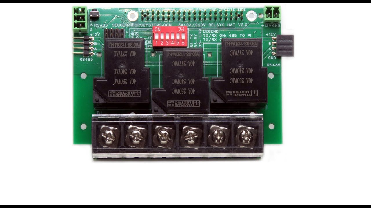 40A/250V 3-Relay HATs Daisy Chained on RS485