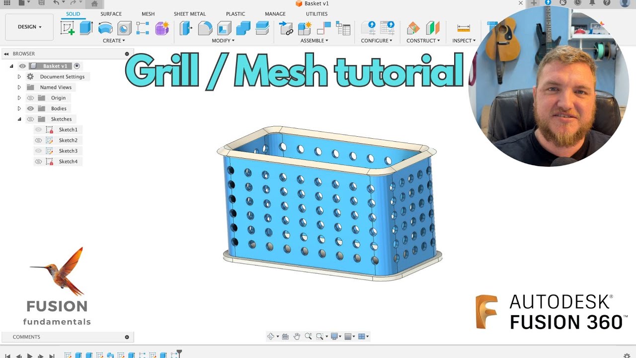 Как сделать сетку/решетку &mdash; урок по Fusion 360