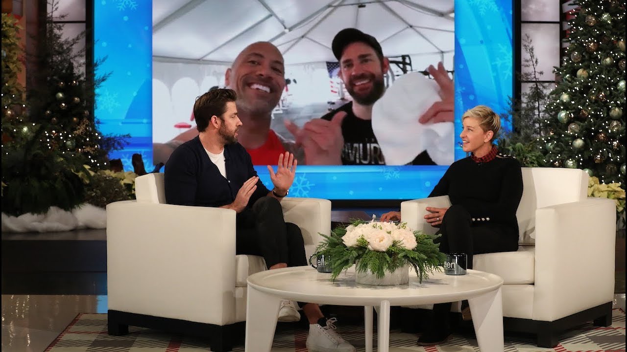 John Krasinski Had No Idea How to Use the Equipment in The Rock's Private Gym