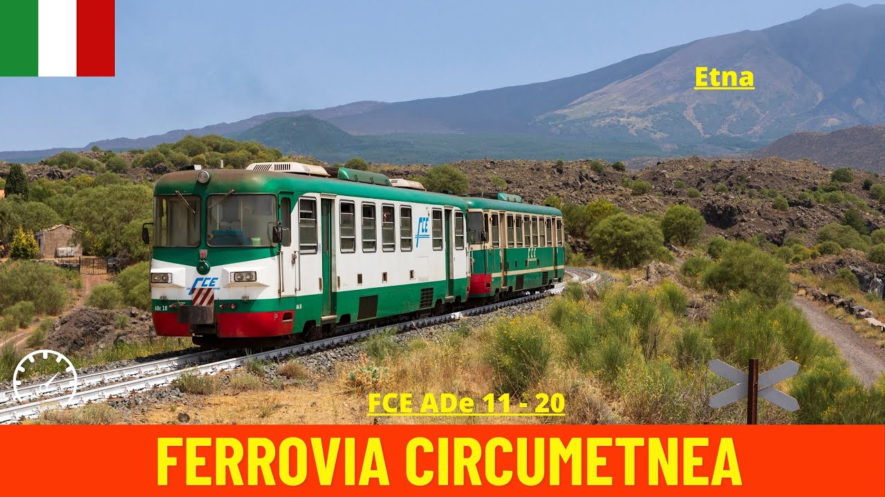 Cab Ride Ferrovia Circumetnea Gurrida - Cibali (Sicily - Italy) train driver's view 4K