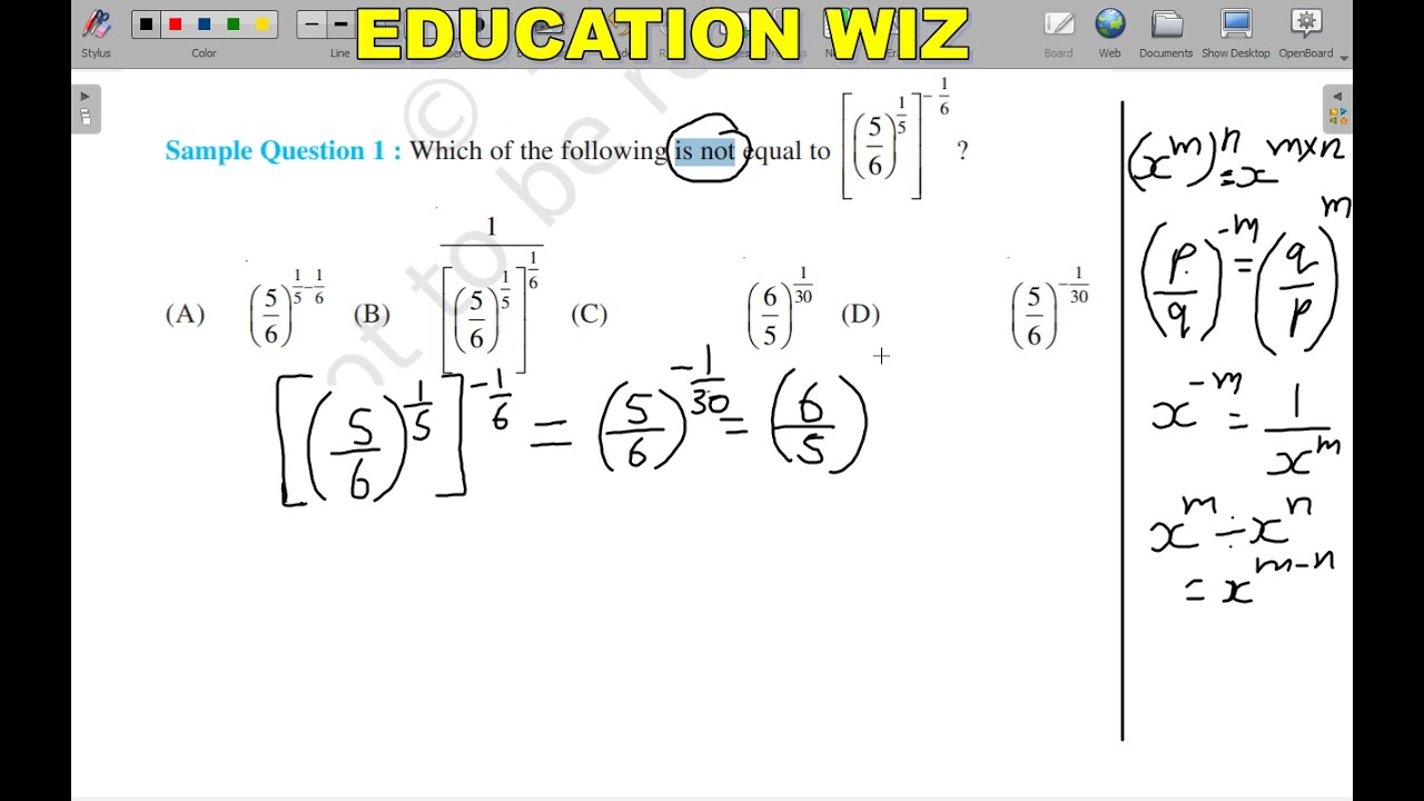 Which of the following is not equal to [(5/6)^1/5]^-1/6 ?