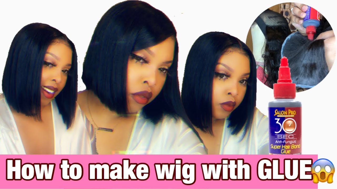 How to make a closure wig using glue (Beginner Friendly)