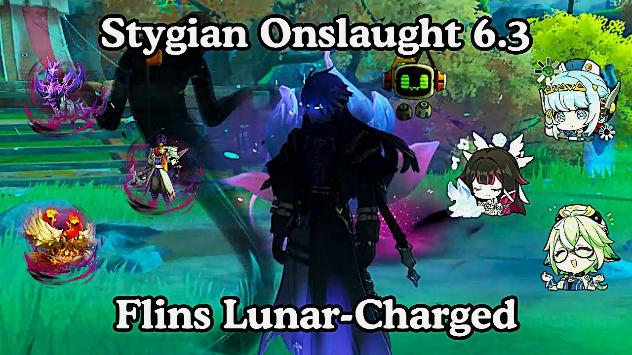 One team clears all !! Stygian Onslaught 6.3 | C0 Flins Lunar Charged | Fearless F2P Clear | Genshin