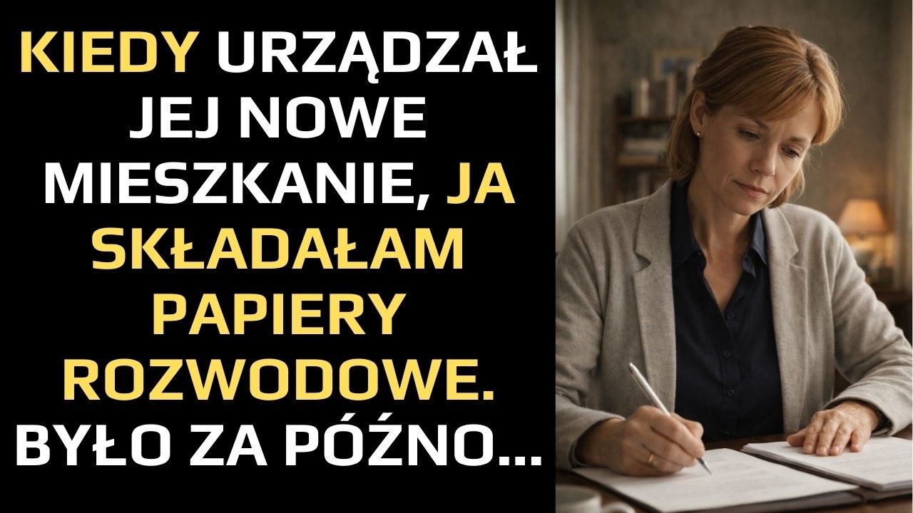 KIEDY URZĄDZAŁ JEJ NOWE MIESZKANIE, JA SKŁADAŁAM PAPIERY ROZWODOWE. BYŁO ZA PÓŹNO...