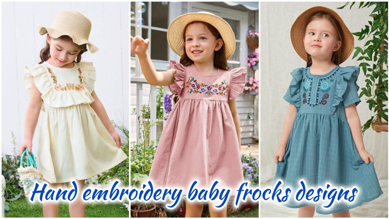 Baby girls Embroidery work Dress's Ideas | Handmade Embroidery design | hand embroidered lawn frocks