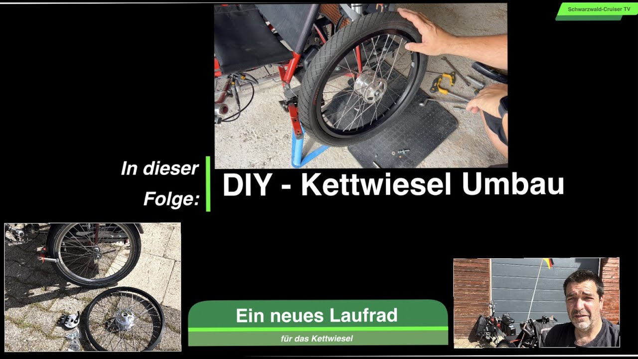 Fahrradwohnwagen Zugfahrzeug / Trike bekommt ein neues Laufrad + Sturmey Archer Trommelbremse