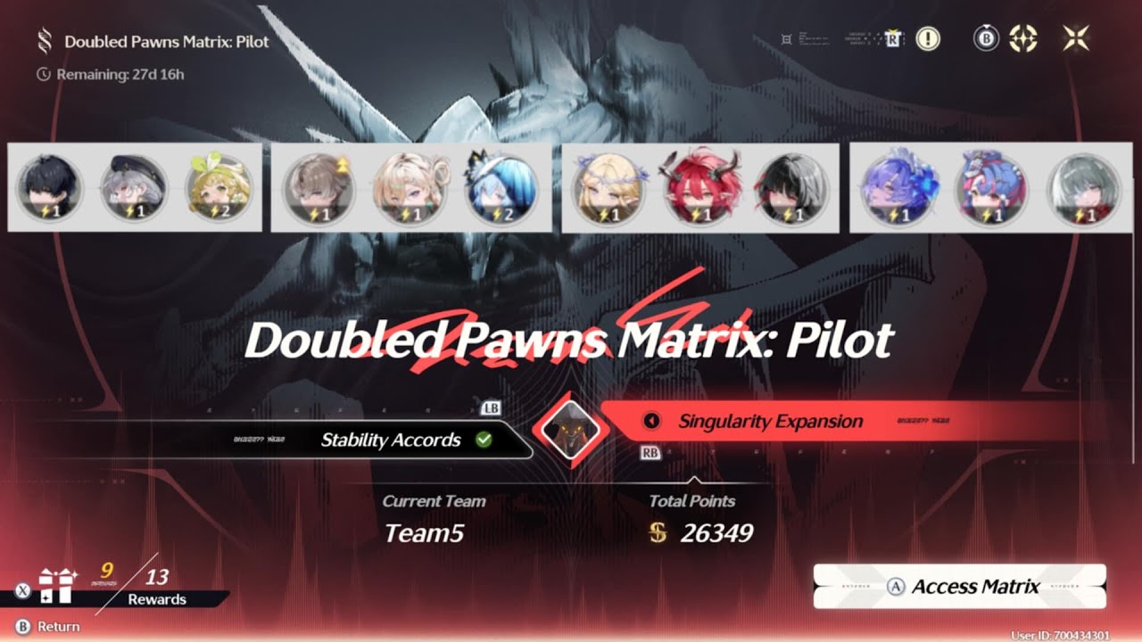 Wuthering Waves - Doubled Pawns Matrix: Pilot - 26,349 Points with 4 Teams