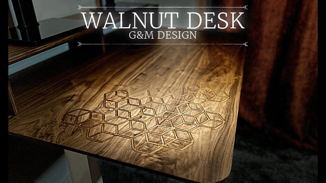 Geometric Inlay Detailing: Building a Custom Walnut Computer Desk - Woodworking