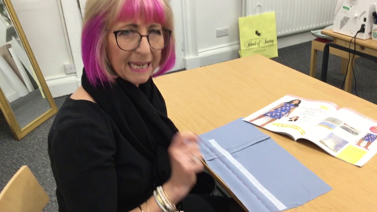 Alison Smith from The Sewing School demonstrates how she produces an invisible hem.