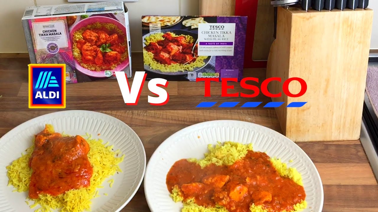 Aldi Vs Tesco Chicken Tikka Masala with Pilau Rice Taste Teste | Food Review