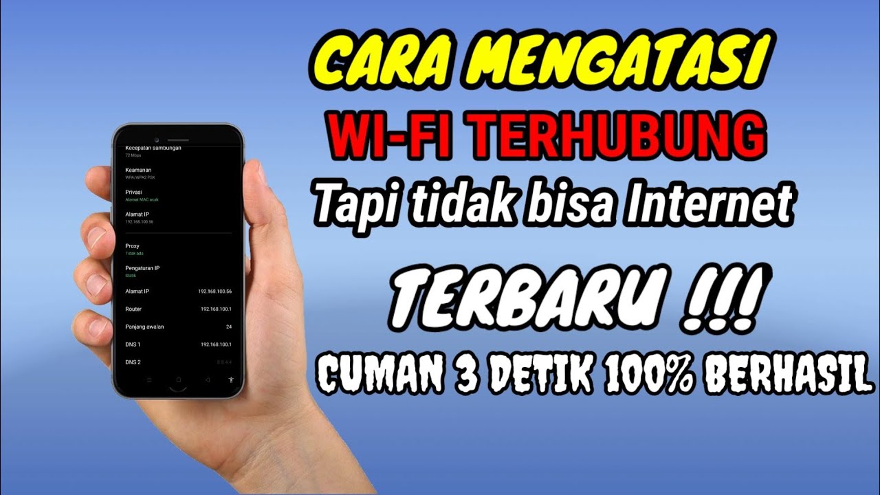 Cara Mengatasi WI-FI Tidak Ada Internet | Cara Mengatasi WI-FI Terhubung Tapi Tidak Bisa Internet 