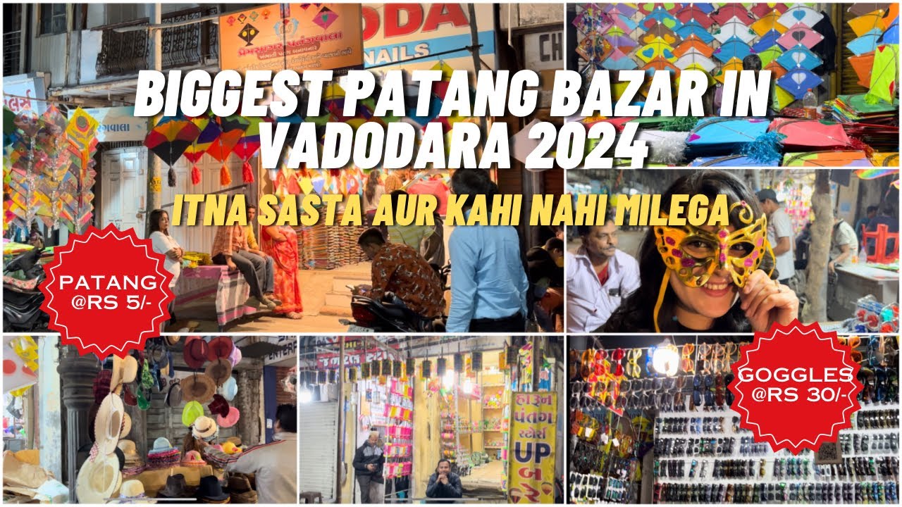 Biggest Patang Bazar in Vadodara | Uttarayan 2024 | Harsh Kahar