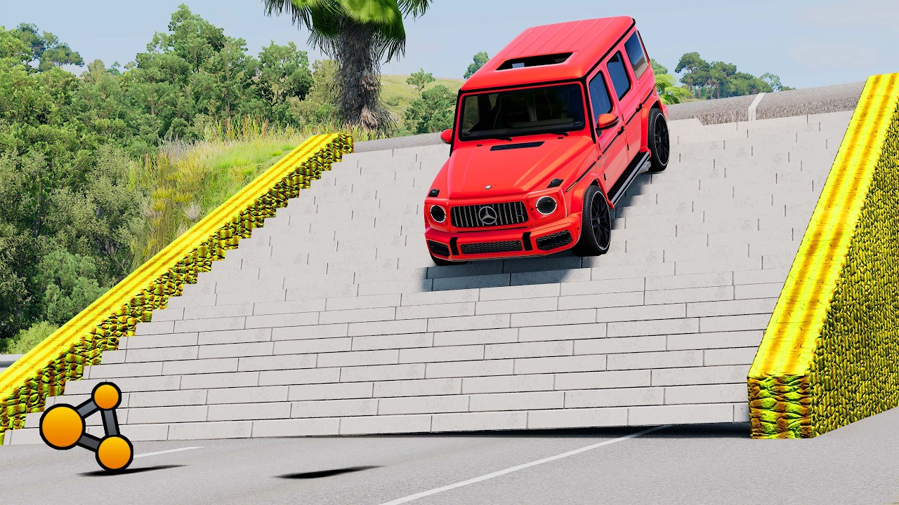 Cars vs Deadly Stairs #4– Supercars vs Giant Steps! | BeamNG Drive