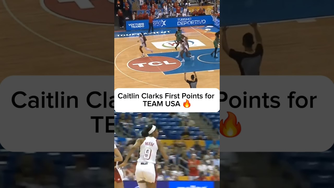 Caitlin Clark and Angel Reese's FIRST POINTS FOR TEAM USA 🔥 #caitlinclark #angelreese