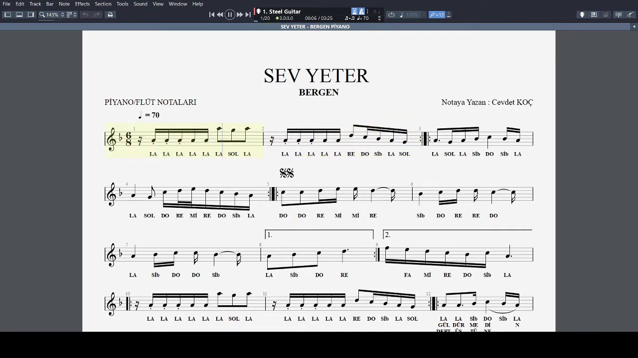 SEV YETER - BERGEN NOTA